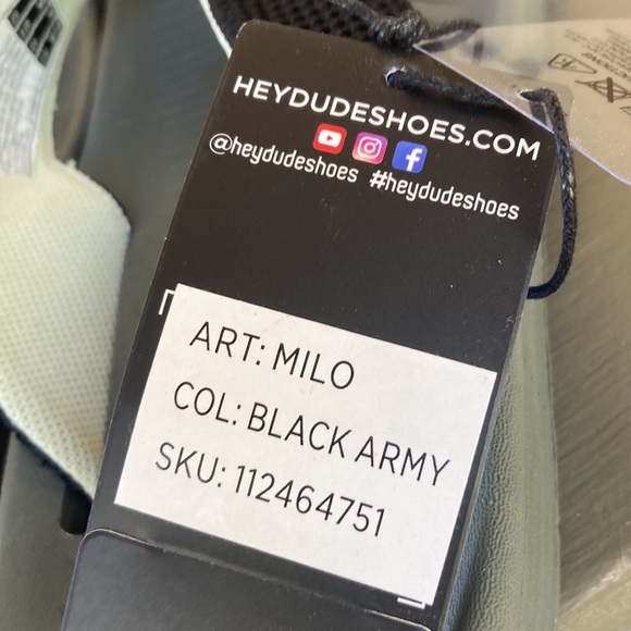 Hey Dude Milo Black Army Mens Sandals Flip Flops size US 10 - Picture 7 of 9